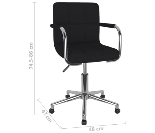 Silla de oficina giratoria de tela negra