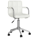 Silla de oficina giratoria de cuero sintético blanco