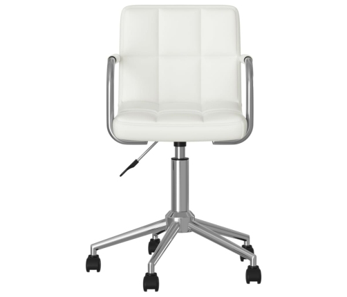 Silla de oficina giratoria de cuero sintético blanco