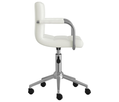 Silla de oficina giratoria de cuero sintético blanco