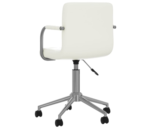 Silla de oficina giratoria de cuero sintético blanco