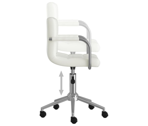 Silla de oficina giratoria de cuero sintético blanco