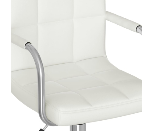 Silla de oficina giratoria de cuero sintético blanco