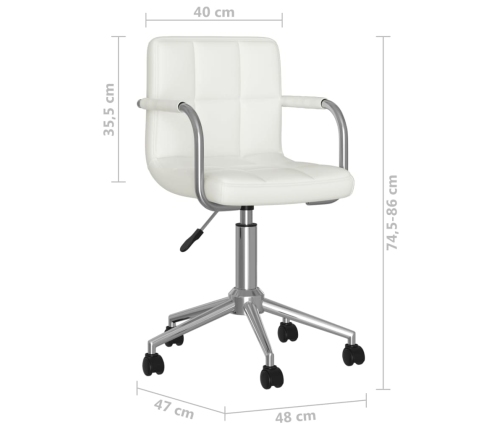 Silla de oficina giratoria de cuero sintético blanco