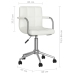 Silla de oficina giratoria de cuero sintético blanco