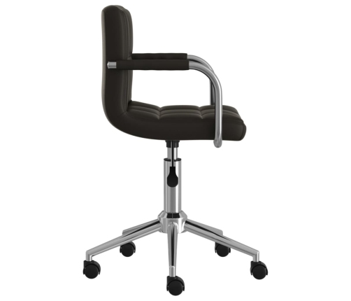 Silla de oficina giratoria de cuero sintético negro