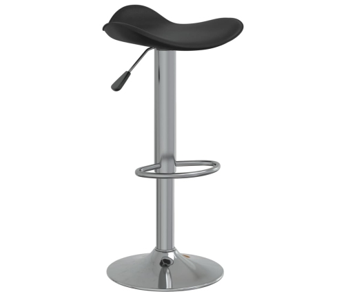 Taburete de cocina de acero cromado y cuero artificial negro
