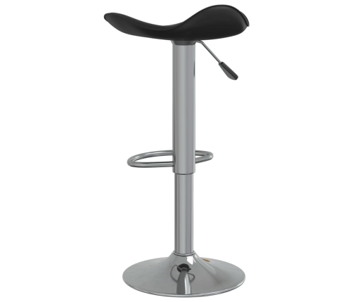 Taburete de cocina de acero cromado y cuero artificial negro