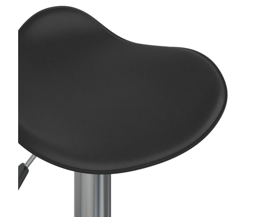 Taburete de cocina de acero cromado y cuero artificial negro