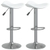 Taburete de cocina 2 uds acero cromado cuero artificial blanco