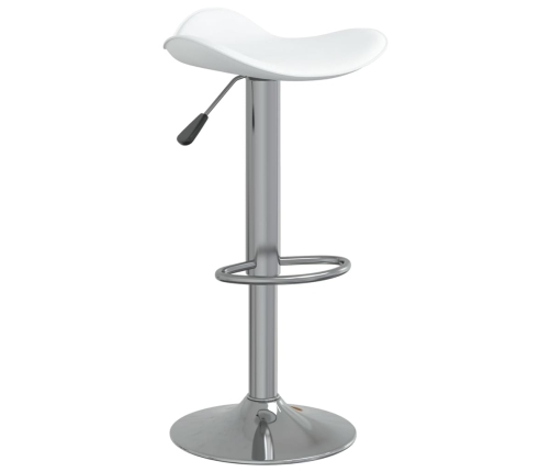 Taburete de cocina 2 uds acero cromado cuero artificial blanco