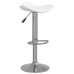 Taburete de cocina 2 uds acero cromado cuero artificial blanco