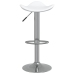 Taburete de cocina 2 uds acero cromado cuero artificial blanco