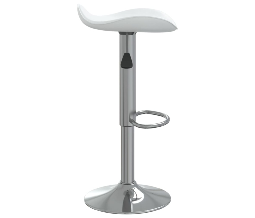 Taburete de cocina 2 uds acero cromado cuero artificial blanco