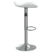 Taburete de cocina 2 uds acero cromado cuero artificial blanco