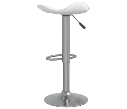 Taburete de cocina 2 uds acero cromado cuero artificial blanco