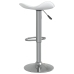 Taburete de cocina 2 uds acero cromado cuero artificial blanco