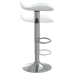 Taburete de cocina 2 uds acero cromado cuero artificial blanco