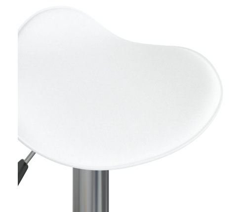 Taburete de cocina 2 uds acero cromado cuero artificial blanco