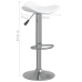 Taburete de cocina 2 uds acero cromado cuero artificial blanco