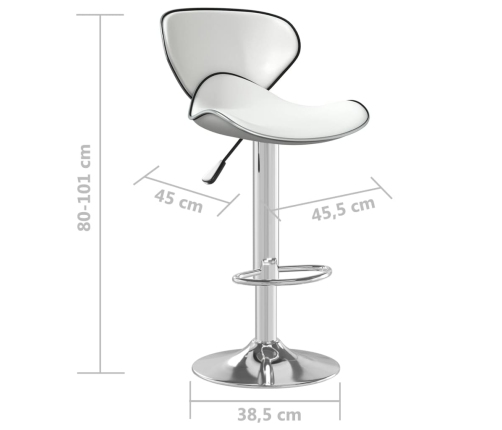 Taburete de cocina cuero sintético blanco