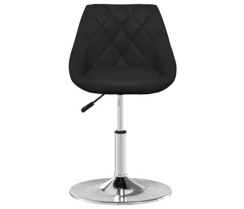 Silla de comedor de cuero sintético negra