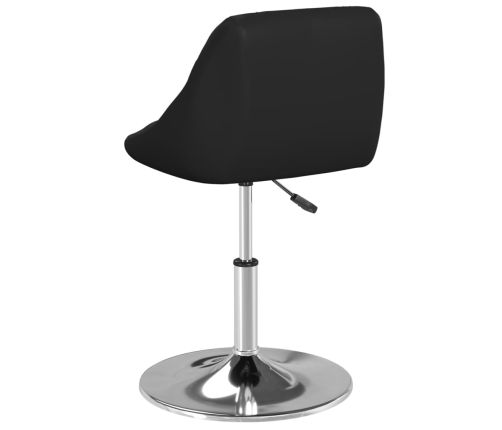 Silla de comedor de cuero sintético negra