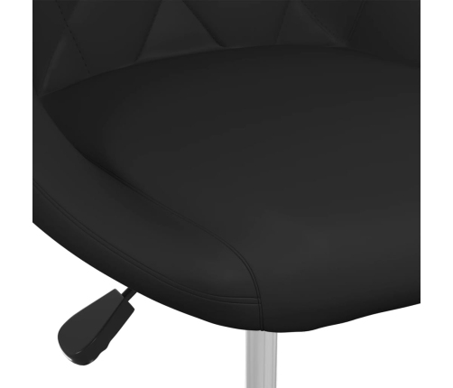 Silla de comedor de cuero sintético negra