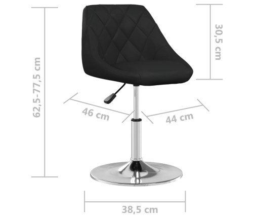 Silla de comedor de cuero sintético negra