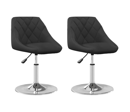 Sillas de comedor giratorias 2 uds terciopelo negro