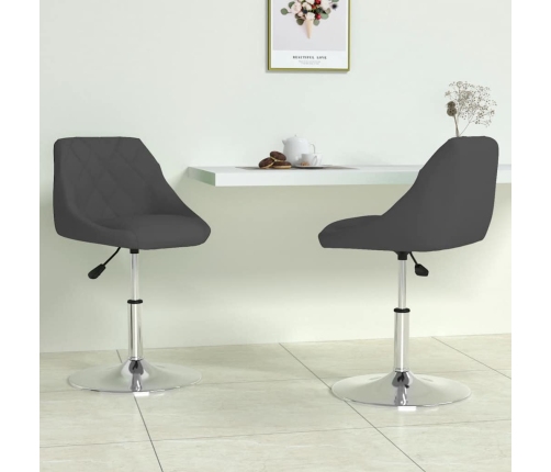 Sillas de comedor giratorias 2 uds terciopelo negro