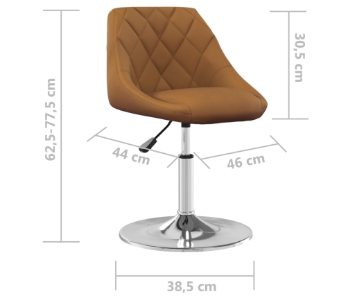 Sillas de comedor giratorias 2 unidades terciopelo marrón