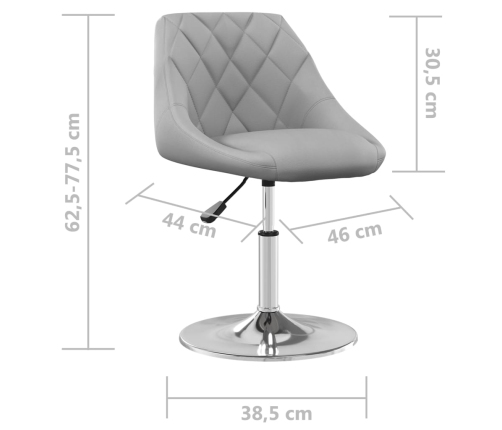 Sillas de comedor giratorias 2 uds de terciopelo gris claro