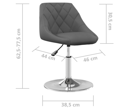 Sillas de comedor giratorias 2 unidades terciopelo gris oscuro