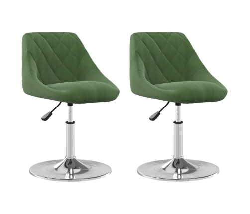 Sillas de comedor giratorias 2 unidades terciopelo verde oscuro