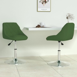 Sillas de comedor giratorias 2 unidades terciopelo verde oscuro