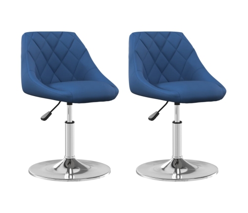 Sillas de comedor giratorias 2 uds terciopelo azul