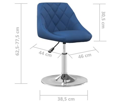 Sillas de comedor giratorias 2 uds terciopelo azul
