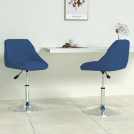 Sillas de comedor giratorias 2 uds terciopelo azul
