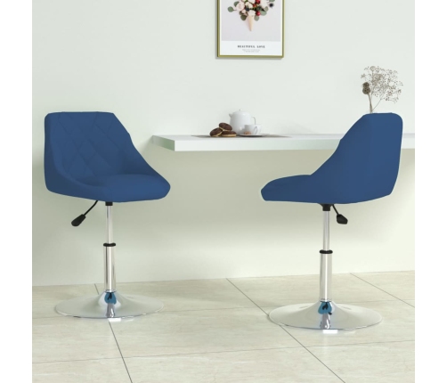 Sillas de comedor giratorias 2 uds terciopelo azul