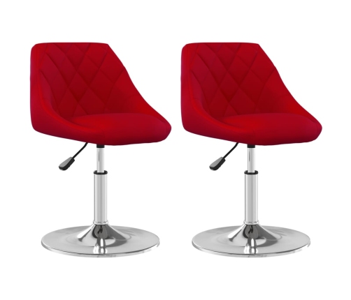 Sillas de comedor giratorias 2 unidades terciopelo rojo tinto