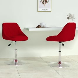 Sillas de comedor giratorias 2 unidades terciopelo rojo tinto