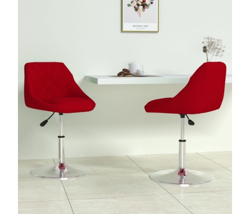 Sillas de comedor giratorias 2 unidades terciopelo rojo tinto