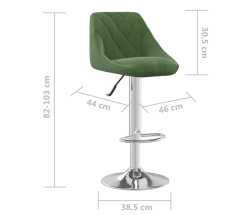 Taburete de cocina 2 unidades de terciopelo verde oscuro