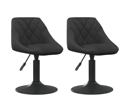 Sillas de comedor giratorias 2 uds terciopelo negro