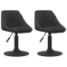Sillas de comedor giratorias 2 uds terciopelo negro