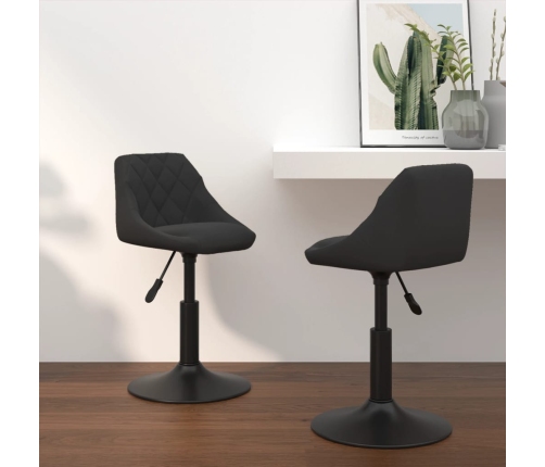 Sillas de comedor giratorias 2 uds terciopelo negro