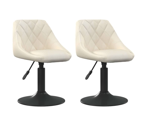 Sillas de comedor giratorias 2 uds terciopelo crema