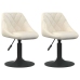 Sillas de comedor giratorias 2 uds terciopelo crema