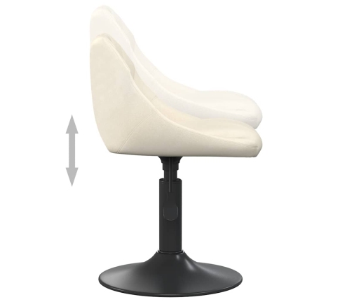 Sillas de comedor giratorias 2 uds terciopelo crema
